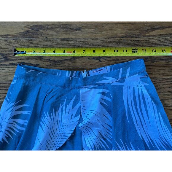 RUNAWAY Australia Blue Palm Print Casual Summer Beach Shorts  Women's Size 6 - Picture 6 of 7
